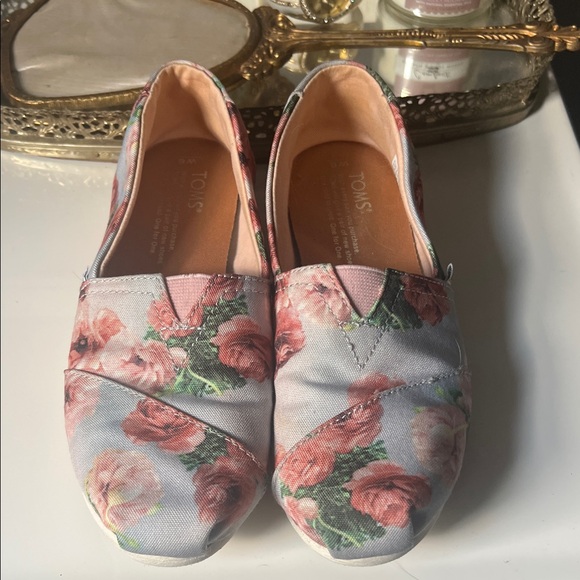 Toms Shoes - TOMS Women's Floral Canvas Loafers - Pink and Green